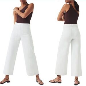 New Spanx White Cropped Wide Leg Pants